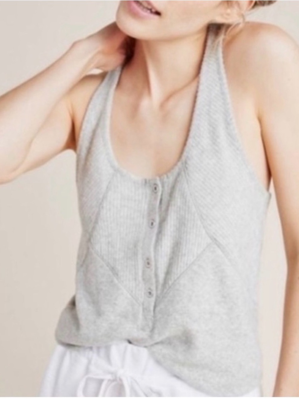 Anthropologie Saturday Sunday Lucie Ribbed Racerback Tank Top